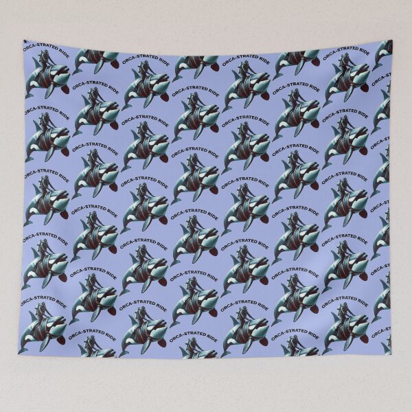Item preview, Vintage SCUBA Diving Diver Riding on the Back of a Killer Whale URM designed and sold by urmaddad.