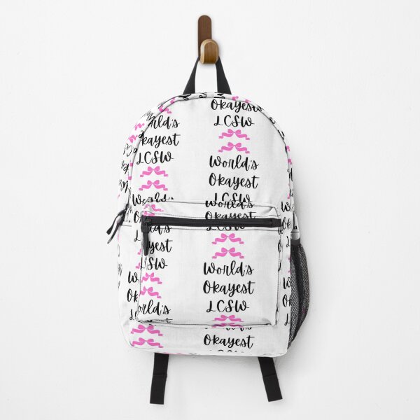 Item preview, World's Okayest LCSW Girly Pink Bow Design. Great gift for therapists, grads, counselors, social workers, mental health workers, supervisors. designed and sold by brodidudie.