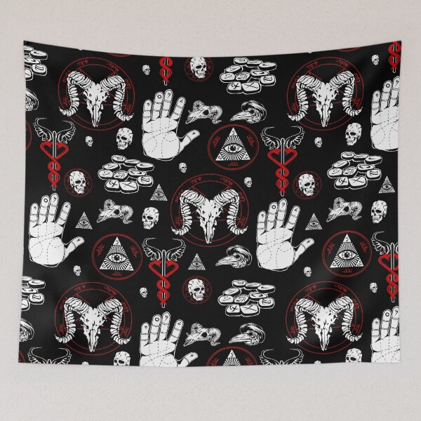 Item preview, occult halloween all seeing eye esoteric runes red designed and sold by Gossip Rag.