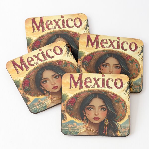 Item preview, Travel poster of a Stunning Woman in Traditional Mexican Clothing Art designed and sold by Artessie.