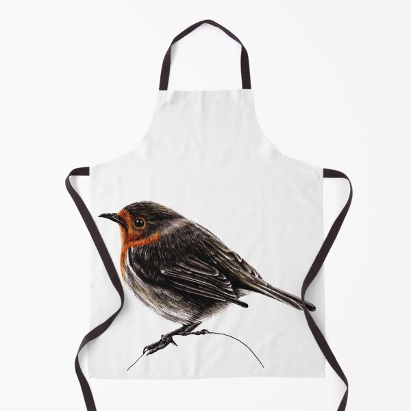 Item preview, European robin ink and marker illustration designed and sold by LorenDowding.
