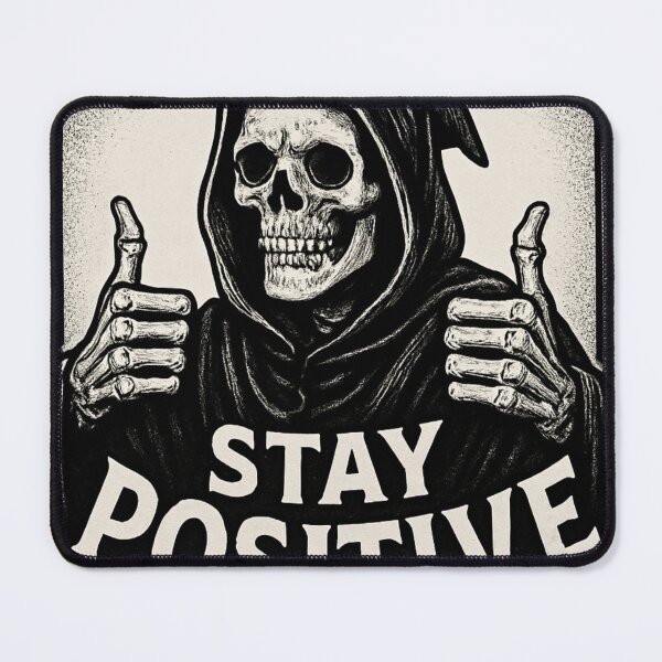 Item preview, Grim Reaper Stay Positive – Funny Skeleton Dark Humor Aesthetic Design designed and sold by ComediPets.