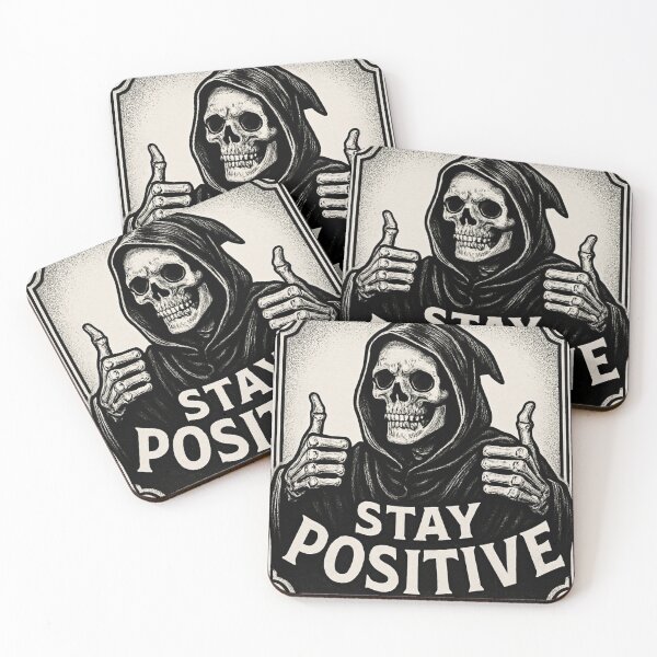 Item preview, Grim Reaper Stay Positive – Funny Skeleton Dark Humor Aesthetic Design designed and sold by ComediPets.