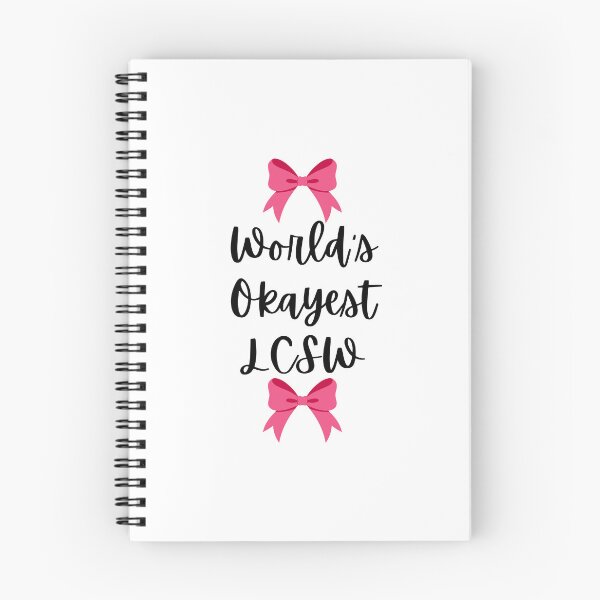 Item preview,  World's Okayest LCSW Girly Girlboss Pink Bow Design. Great gift for therapists, grads, counselors, social workers, mental health workers, supervisors. designed and sold by brodidudie.