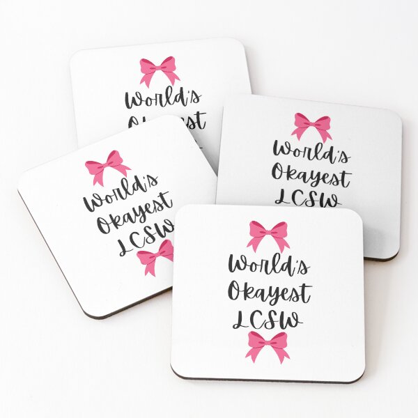 Item preview,  World's Okayest LCSW Girly Girlboss Pink Bow Design. Great gift for therapists, grads, counselors, social workers, mental health workers, supervisors. designed and sold by brodidudie.