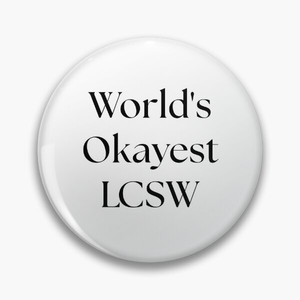 Item preview, World's Okayest LCSW Simple Design. Great gift for therapists, grads, counselors, social workers, mental health workers, supervisors. designed and sold by brodidudie.