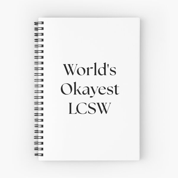 Item preview, World's Okayest LCSW Simple Design. Great gift for therapists, grads, counselors, social workers, mental health workers, supervisors. designed and sold by brodidudie.