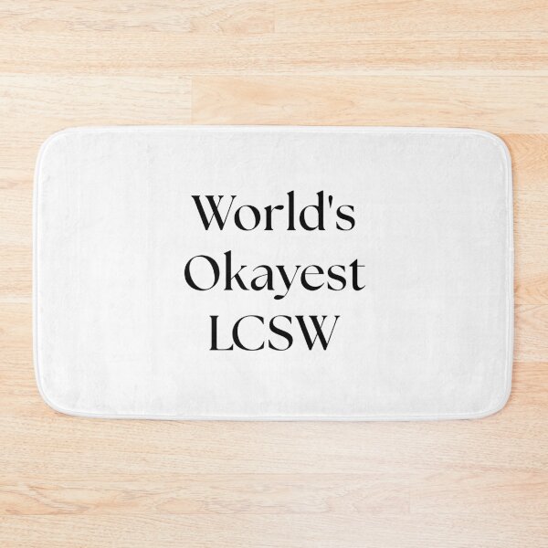 Item preview, World's Okayest LCSW Simple Design. Great gift for therapists, grads, counselors, social workers, mental health workers, supervisors. designed and sold by brodidudie.
