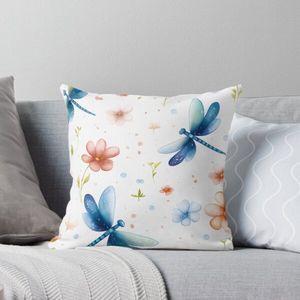 Item preview, Libélulas azules con flores designed and sold by ARTelierDigital.