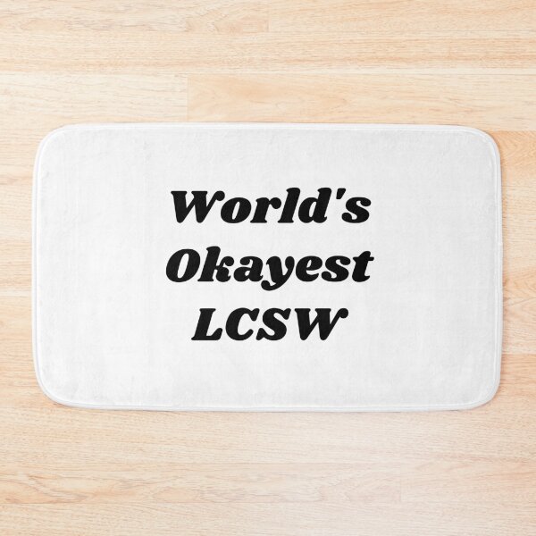 Item preview, World's Okayest LCSW Simple Design. Great gift for therapists, grads, counselors, social workers, mental health workers, supervisors. designed and sold by brodidudie.