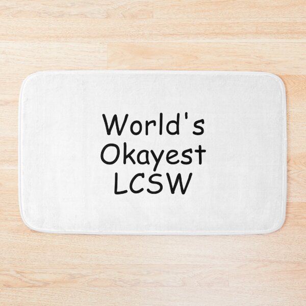 Item preview, World's Okayest LCSW Ironic Simple Meme Design. Great gift for therapists, grads, counselors, social workers, mental health workers, supervisors. designed and sold by brodidudie.