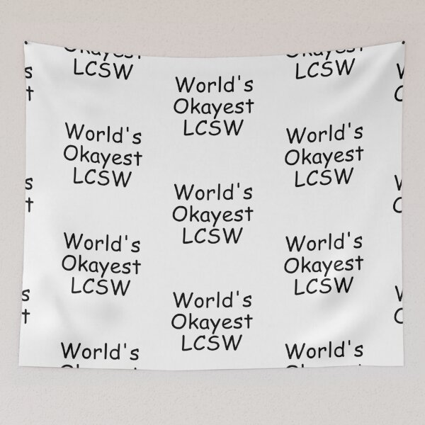 Item preview, World's Okayest LCSW Ironic Simple Meme Design. Great gift for therapists, grads, counselors, social workers, mental health workers, supervisors. designed and sold by brodidudie.