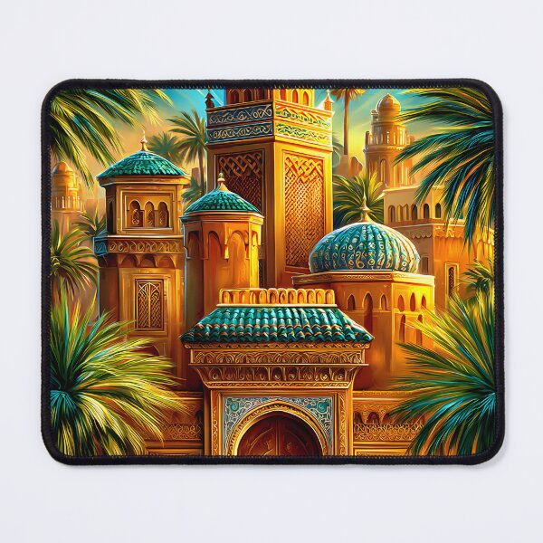 Item preview, Travel poster of a Vibrant Moroccan Architecture in Marrakech at Sunset designed and sold by Artessie.