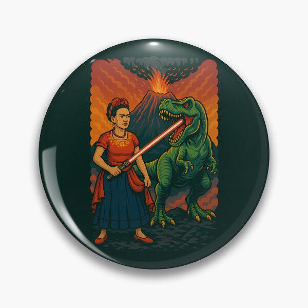 Item preview, Frida Kahlo T-Rex Lightsaber Volcano Funny designed and sold by k3rstman1.