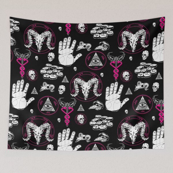 Item preview, occult halloween all seeing eye esoteric runes pink designed and sold by Gossip Rag.