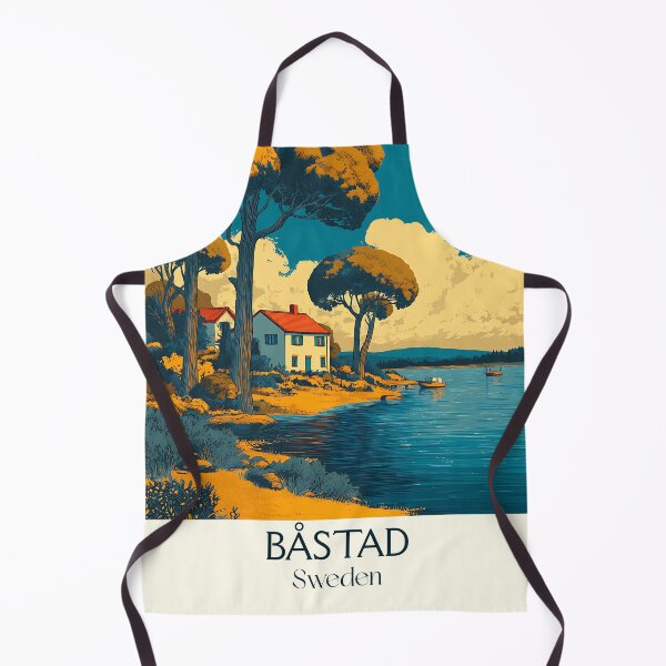 Item preview, Båstad Sweden Vintage Travel Poster | Retro Scandinavian Coastal Town Art designed and sold by TuncGK.
