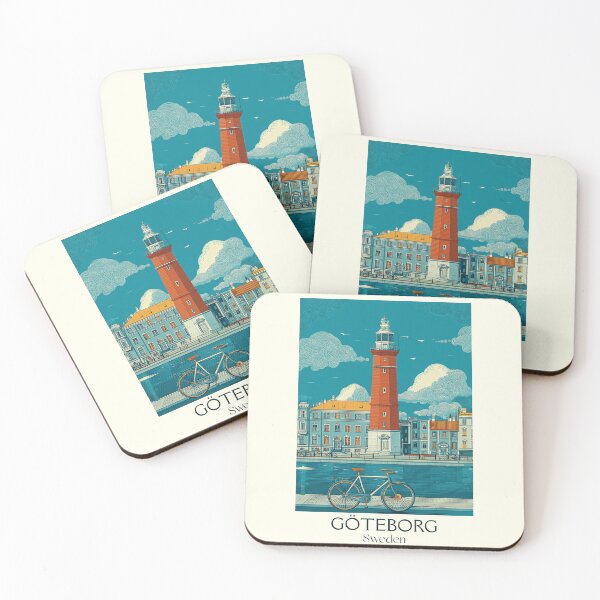 Item preview, Gothenburg Sweden Vintage Travel Poster | Göteborg Retro Cityscape Art designed and sold by TuncGK.