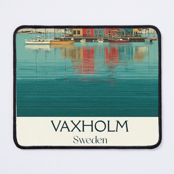 Item preview, Vaxholm Sweden Vintage Travel Poster | Stockholm Archipelago Retro Art designed and sold by TuncGK.