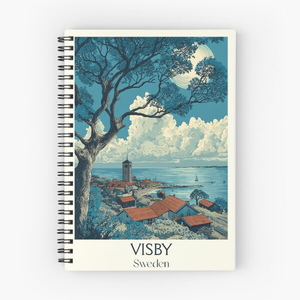 Item preview, Visby Sweden Vintage Travel Poster | Gotland Medieval City Retro Art designed and sold by TuncGK.