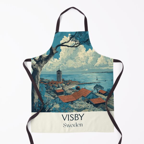Item preview, Visby Sweden Vintage Travel Poster | Gotland Medieval City Retro Art designed and sold by TuncGK.
