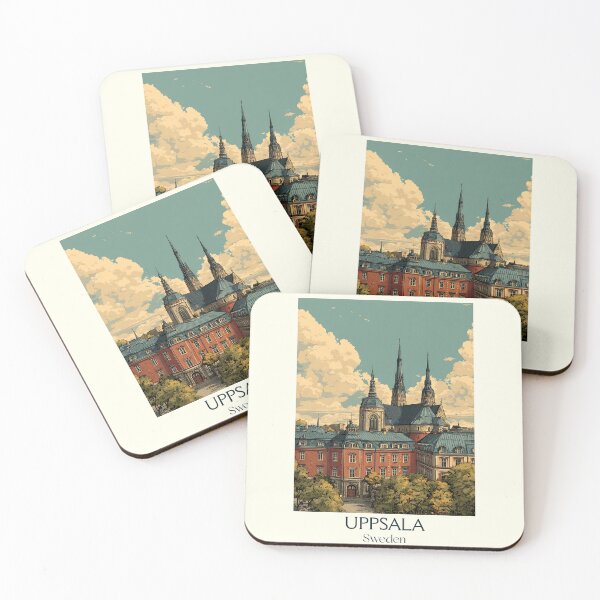 Item preview, Uppsala Sweden Vintage Travel Poster | Cathedral City Retro Art Print designed and sold by TuncGK.
