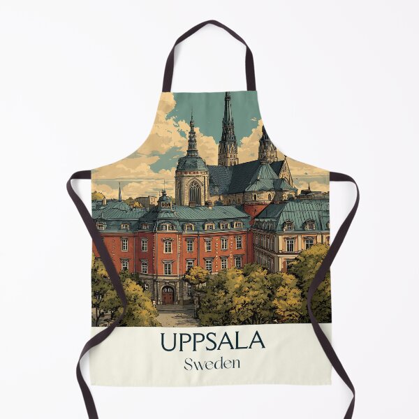 Item preview, Uppsala Sweden Vintage Travel Poster | Cathedral City Retro Art Print designed and sold by TuncGK.