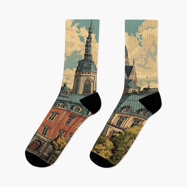 Item preview, Uppsala Sweden Vintage Travel Poster | Cathedral City Retro Art Print designed and sold by TuncGK.