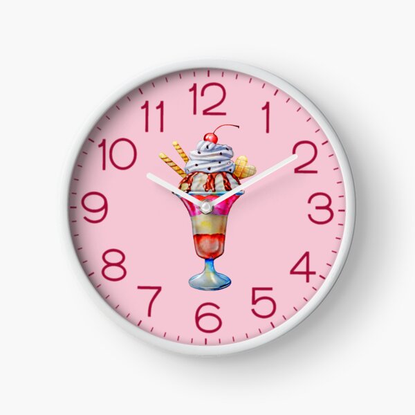Delicious ice cream sundae art Clock