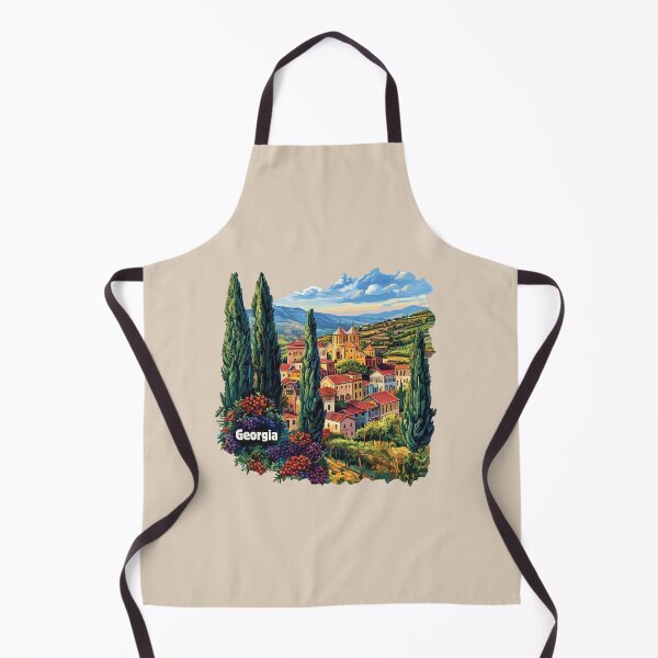 Item preview, Country of Georgia - Rooftops, Mountains & Wine Fields  designed and sold by Myra365Art.