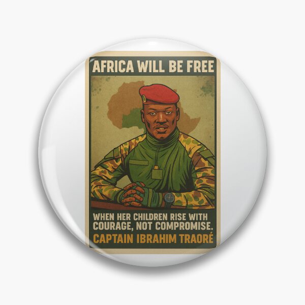 Item preview, Captain of Courage: Ibrahim Traoré with Africa Map designed and sold by ArtistrySky.