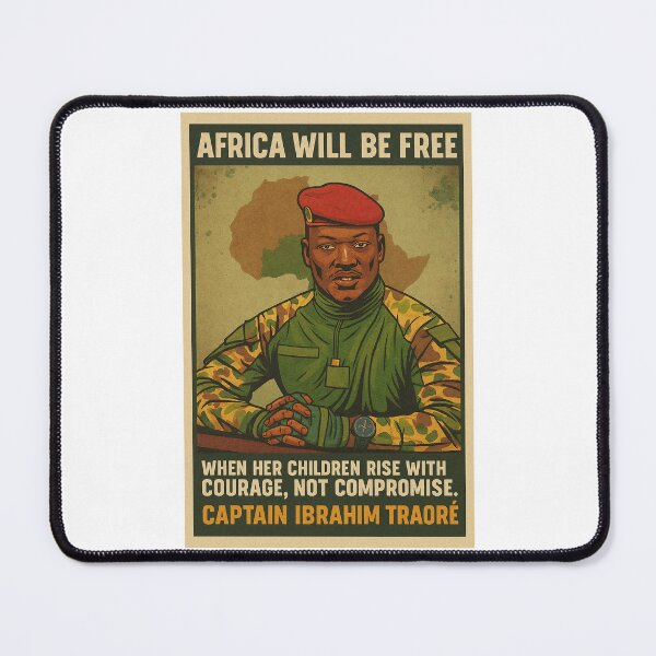 Item preview, Captain of Courage: Ibrahim Traoré with Africa Map designed and sold by ArtistrySky.