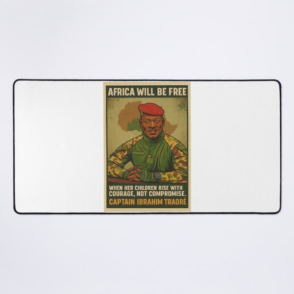Item preview, Captain of Courage: Ibrahim Traoré with Africa Map designed and sold by ArtistrySky.