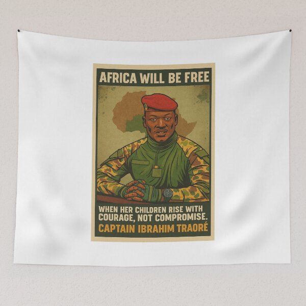 Item preview, Captain of Courage: Ibrahim Traoré with Africa Map designed and sold by ArtistrySky.