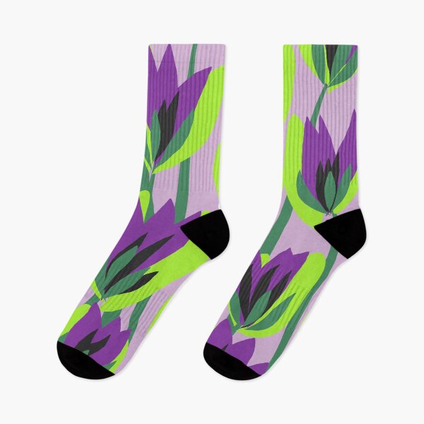 Item preview, Modern Abstract Dutch Flowers in Lilac, Purple and Green designed and sold by Deutschic.