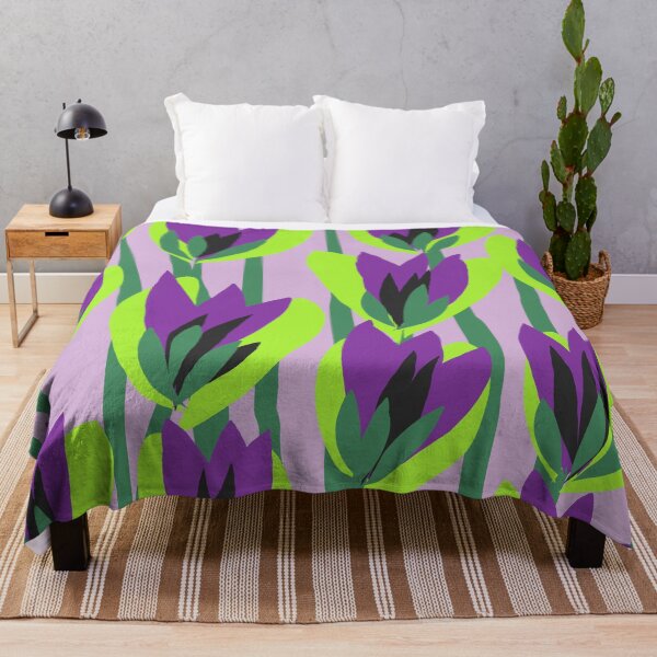 Item preview, Modern Abstract Dutch Flowers in Lilac, Purple and Green designed and sold by Deutschic.