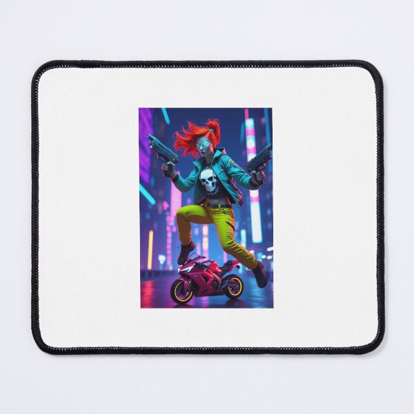 Item preview, Night City Menace – Cyberpunk Warrior in Neon Fury designed and sold by QwikTees.