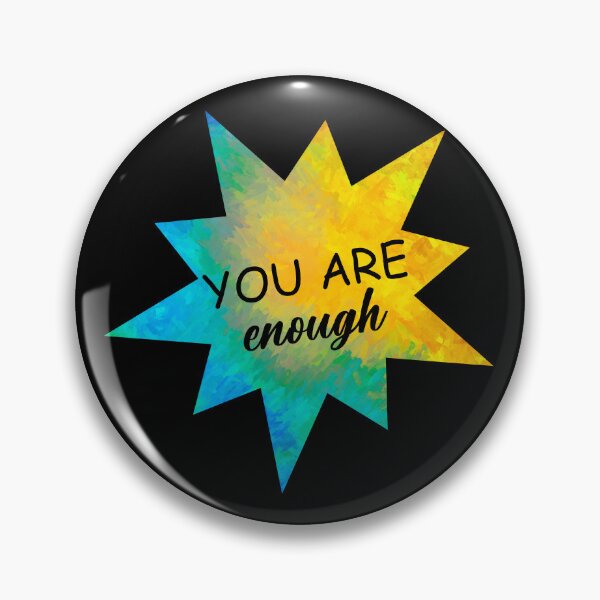 Item preview, You Are Enough Motivational Text On Yellow And Turquoise Star  designed and sold by art64.