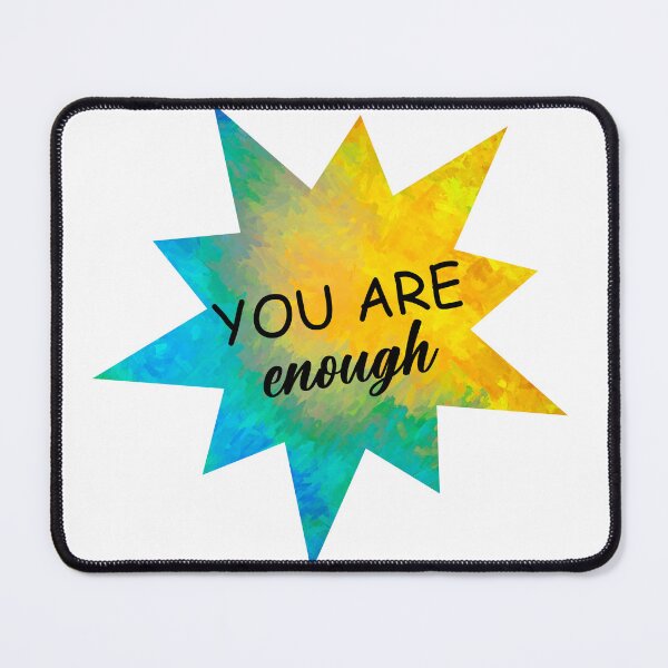 Item preview, You Are Enough Motivational Text On Yellow And Turquoise Star designed and sold by art64.