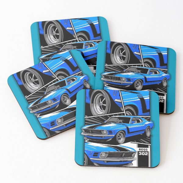 Item preview, Retro Blue Muscle Car Comic Style Illustration designed and sold by Artistic canvas store.