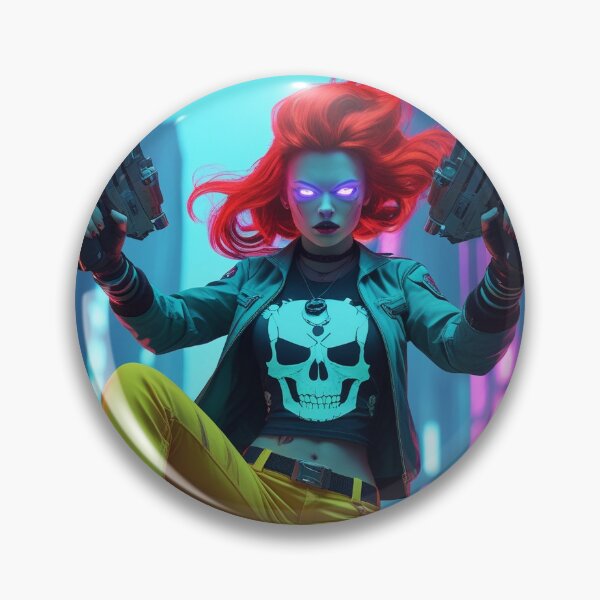 Item preview, Night City Menace – Cyberpunk Warrior in Neon Fury designed and sold by QwikTees.