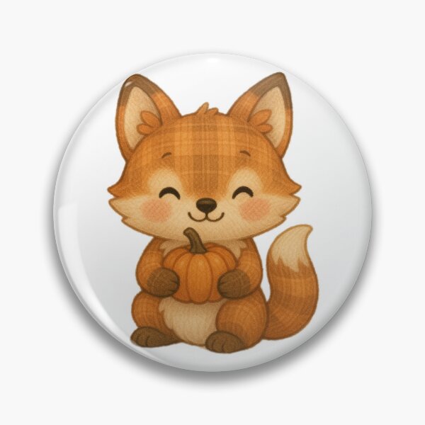 Item preview, Cute plaid fox holding a tiny pumpkin  designed and sold by AvocadoWings27.