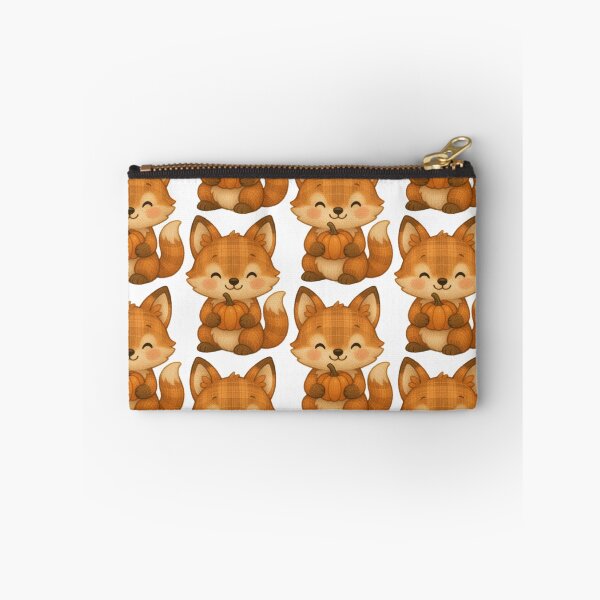 Item preview, Cute plaid fox holding a tiny pumpkin  designed and sold by AvocadoWings27.