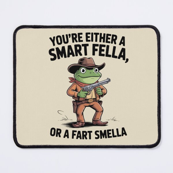 Item preview, You're Either A Smart Fella Or A Fart Smella Vintage Frog, Cowboy Frog, Fart Joke designed and sold by Dabbing Turtle Designs.