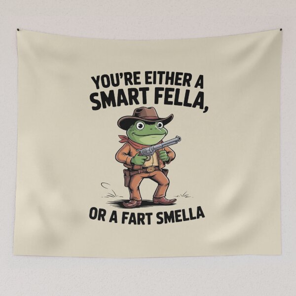 Item preview, You're Either A Smart Fella Or A Fart Smella Vintage Frog, Cowboy Frog, Fart Joke designed and sold by Dabbing Turtle Designs.