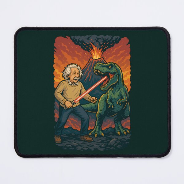 Item preview, Albert Einstein T-Rex Lightsaber Volcano Funny Science Design designed and sold by k3rstman1.