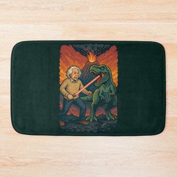 Item preview, Albert Einstein T-Rex Lightsaber Volcano Funny Science Design designed and sold by k3rstman1.