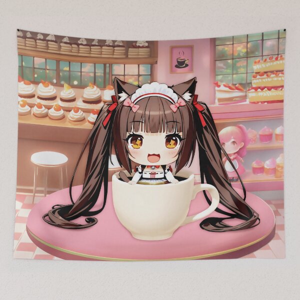 Item preview, Chibi Chocola inside a cup of coffee. Kawaii Cat Girl. designed and sold by MikaseSan.