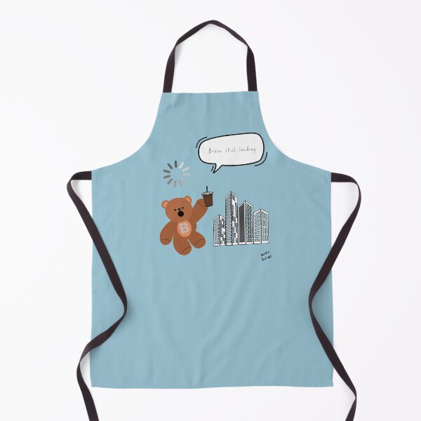 Item preview, Brain Still Loading – Cute Coffee Bear Office Mood ( Blue Background ) designed and sold by mintmono-studio.