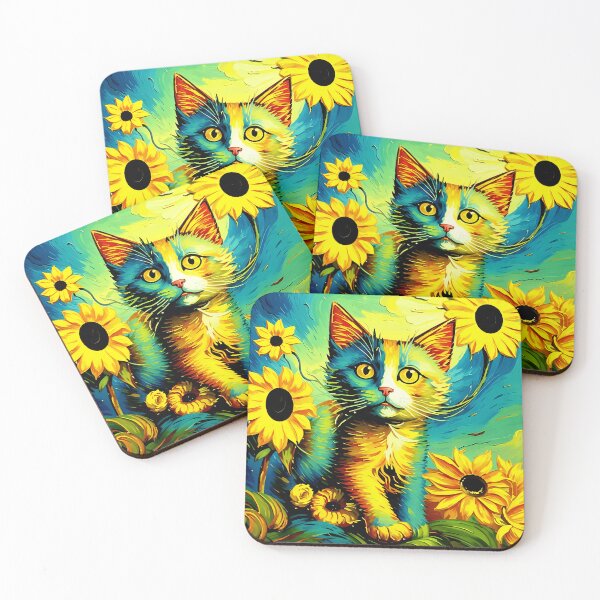 Item preview, A beautiful kitten among the sunflowers. designed and sold by Natalia-Vlad.