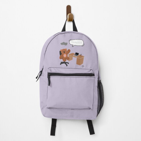 Item preview, Pretending to Work – Burnout Bear Office Life ( Lilac Background ) designed and sold by mintmono-studio.